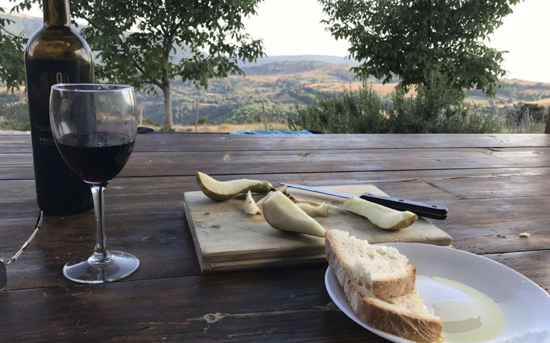 wine and bread in Spain